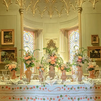 The Voyage Dubai Summerill and Bishop 'Capucines' Linen Napkins in Peach Pink & Avocado Green - Set of Two