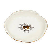 The Voyage Dubai - HB Ceramics Gold Sacred Heart Bowl - Handmade and hand painted in a small studio in Notting Hill by Heidi Bishop, this stunning porcelain bowl features an incised red 'Sacred Heart' with delicate hand painted gold edging.