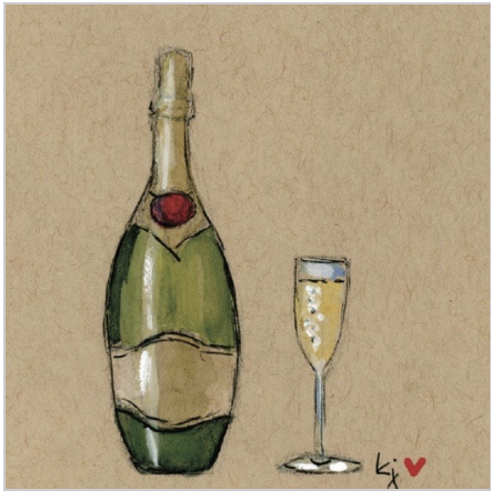 the Voyage Dubai - Champagne Celebration Note Card  Grab a pen and one of our Kris Jezak cards and write someone a hand written note!  Originally illustrated by artist Kris Jezak.