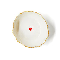 The Voyage Dubai - HB Ceramics Jagged Bowl Heart - Handmade in a small studio in Notting Hill by Heidi Bishop, this stunning porcelain 'jagged' bowl features delicate hand painted heart and is finished with gold edging.