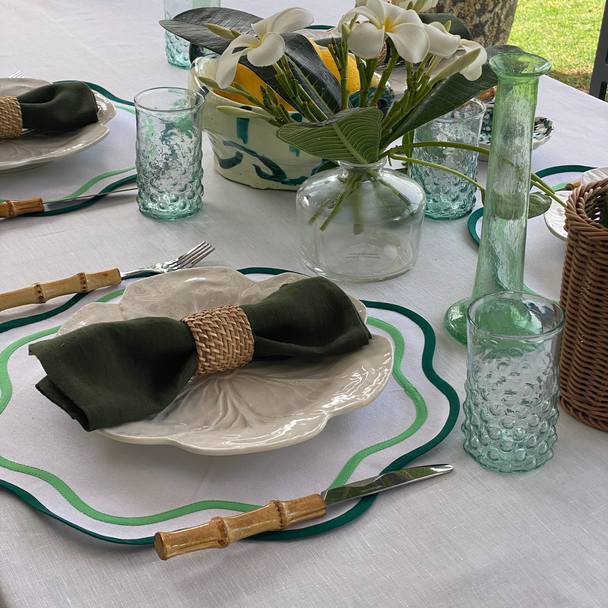 Handblown Syrian Recycled Bubble Tumbler (Clear) - Set of 6