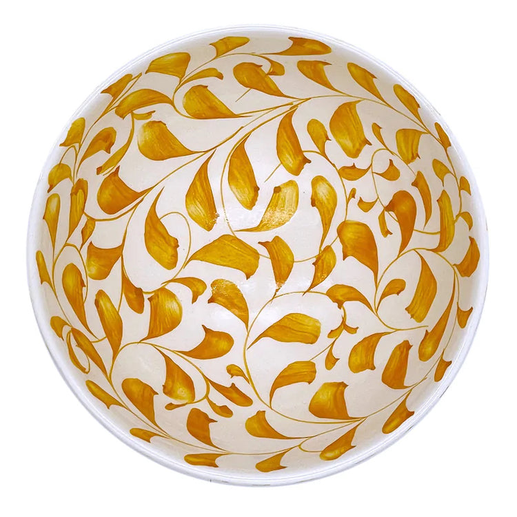 The Voyage Dubai - Scroll Bowl, 14cm in Yellow One of Villa Bologna's heritage designs, the Scroll is instantly recognisable in Malta having been in production since the 1950’s. Conceived by Aldo Cremona and passed down over the years, it is a romantic pattern that is full of vibrancy thanks to the sunny colourways and busy rhythm. Pair with the Stripe collection for a laid-back mix-and-match look.