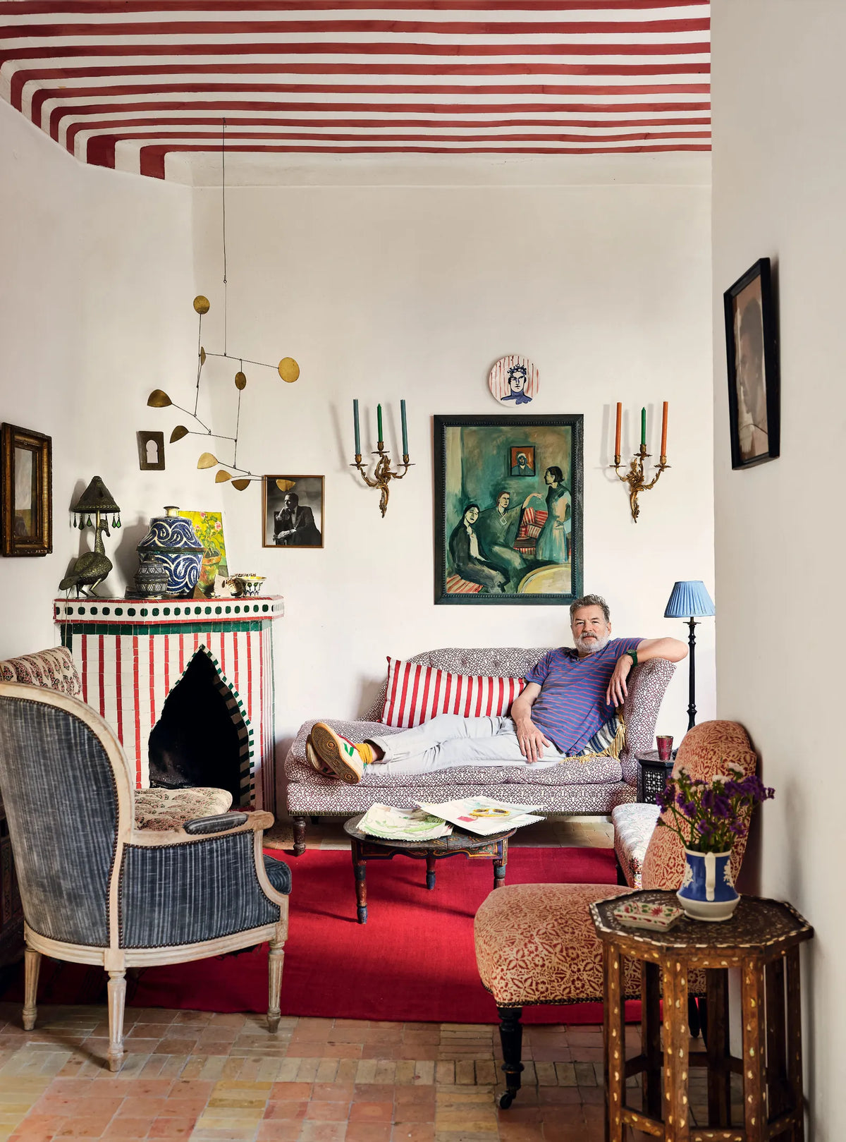 Artist Gavin Houghton in his home in Tangier by House & Garden UK. At The Voyage Dubai.