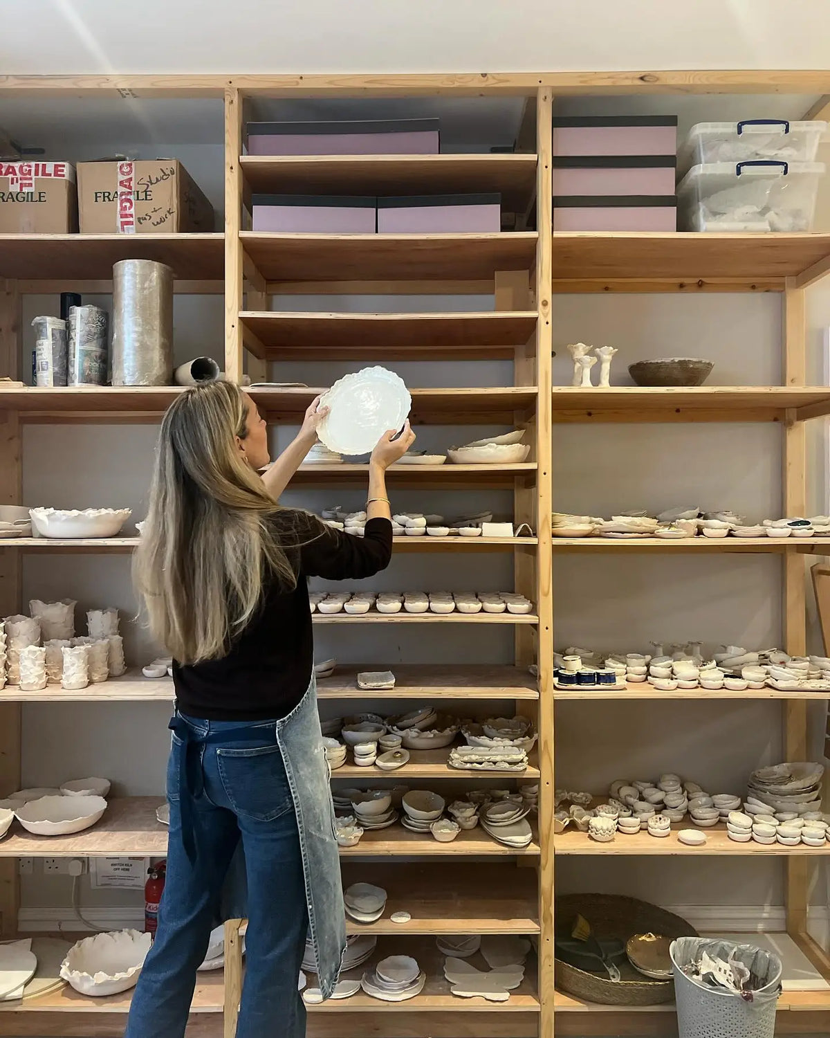 Heidi Bishop Ceramics creates gold-lustre porcelain dishes by hand in London. Delicate, jagged-edged pieces, each one individually finished.