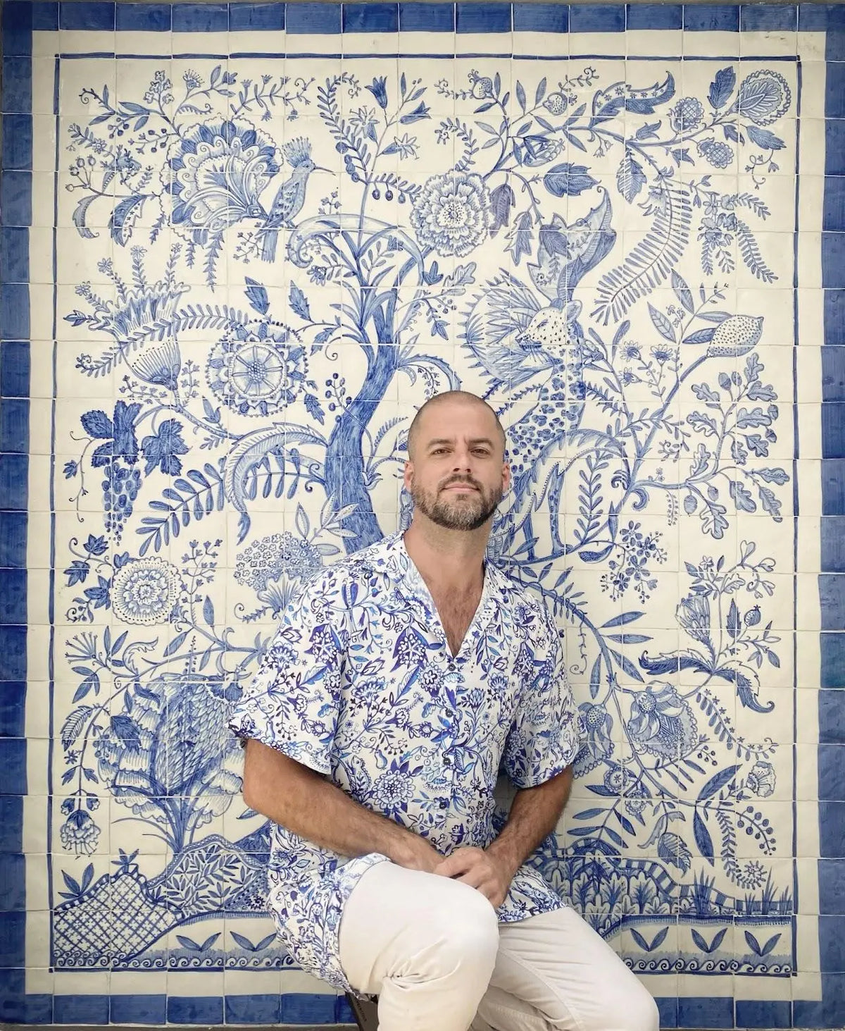 Michael Chandler hand-paints blue-and-white ceramics from Chandler House, his Cape Town studio and gallery, exploring the Cape's history as a trade crossroads.