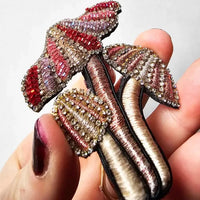 Hand embroidered brooch by French label Céleste Mogador.