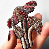 Hand embroidered brooch by French label Céleste Mogador.