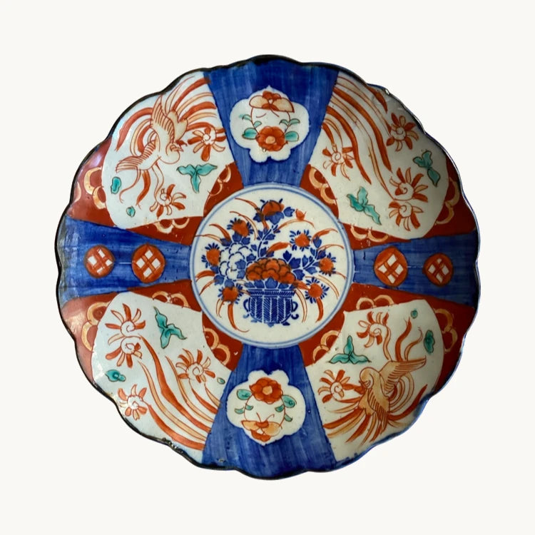 Antique Japanese Imari Scalloped Plate - The Voyage Dubai