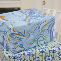 Gift wrapped in Hand Marbled Wrapping Paper Sheets 