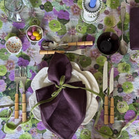 Tablescape showing the Capdeco Byblos Boxwood 7 pc Cutlery Set