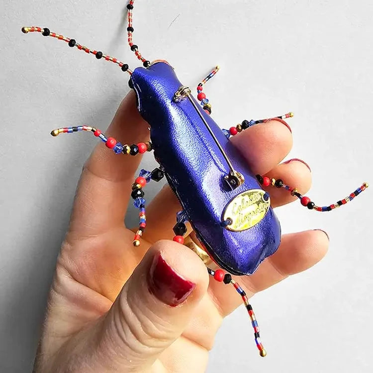 Hand embroidered brooch by French label Céleste Mogador.