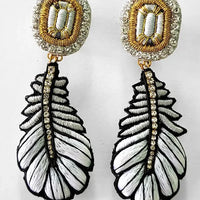 Hand embroidered earrings by French label Céleste Mogador.