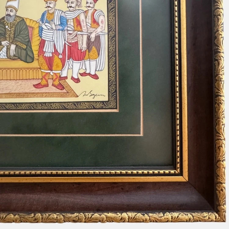 The Voyage Dubai - Framed Original Ottoman Soldiers Miniature Painting