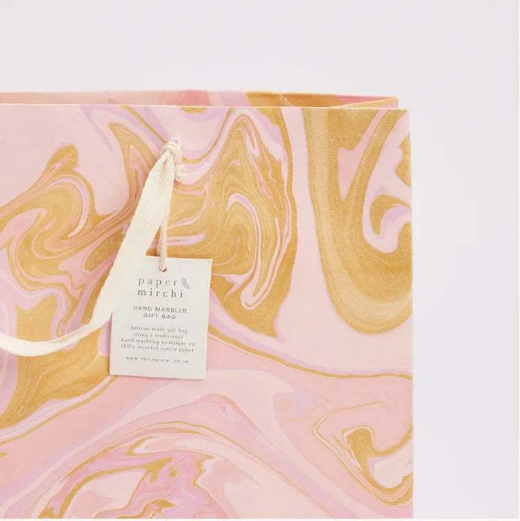 The Voyage Dubai - Hand Marbled Gift Bags (Large) - Celebration Free Spirit Marshmallow
