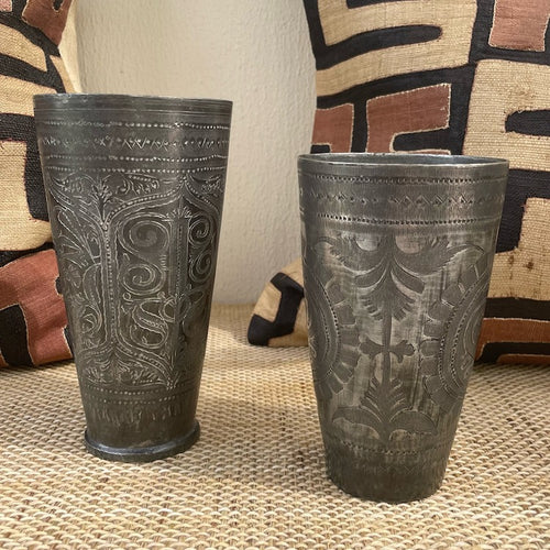The Voyage Dubai - Vintage hand-engraved Ottoman cups with beautiful, intricate detailing.