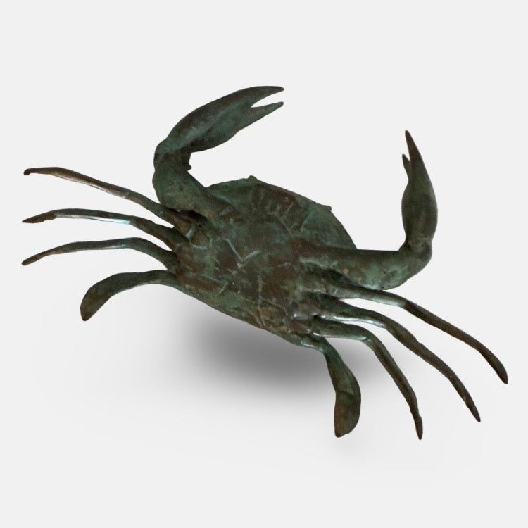 The Voyage Dubai - Bronze Crab sculpture - A lovely decorative piece, designed to be displayed on a table or desk, this metal crab is full of character, displaying beautiful detail and workmanship and a wonderful patina.