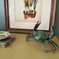 The Voyage Dubai - Bronze Crab sculpture - A lovely decorative piece, designed to be displayed on a table or desk, this metal crab is full of character, displaying beautiful detail and workmanship and a wonderful patina.