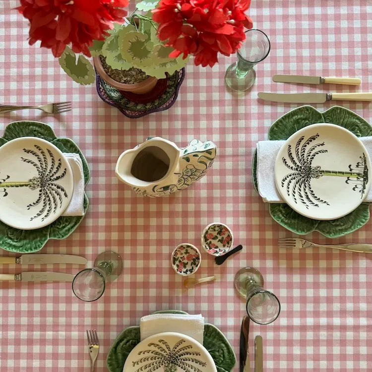 The Voyage Dubai - Gingham Tablecloth in Blush