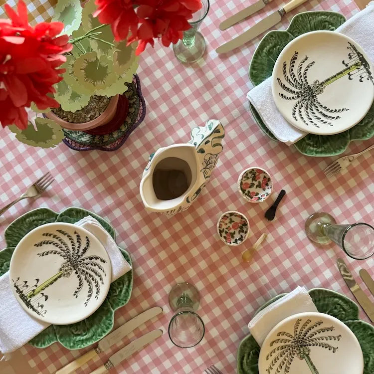 The Voyage Dubai - Gingham Tablecloth in Blush