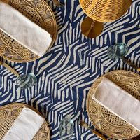 The Voyage Dubai - Madagascar Tablecloth in Denim