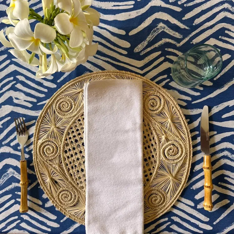 The Voyage Dubai - Madagascar Tablecloth in Denim