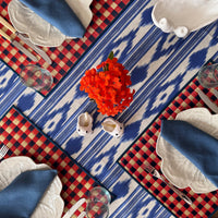 The Voyage Dubai - Mallorcan Ikat Tablecloth in Azure 