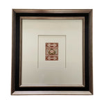 The Voyage Dubai - Vintage 1920s Ottoman Cigarette Rolling Paper.  Framed with neutral mat and classic black and gold frame. Presented behind museum-grade glass to protect the artwork and eliminate reflections. 