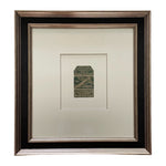 The Voyage Dubai - Vintage 1920s Ottoman Cigarette Rolling Paper.  Framed with neutral mat and classic black and gold frame. Presented behind museum-grade glass to protect the artwork and eliminate reflection.
