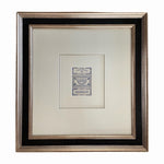 The Voyage Dubai - Vintage 1920s Ottoman Cigarette Rolling Paper.  Framed with neutral mat and classic black and gold frame. Presented behind museum-grade glass to protect the artwork and eliminate reflections. 