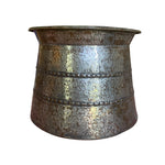 The Voyage Dubai - Large Antique Ottoman hammered pot. Lovely beaded detailing and patina.  Perfect as a planter or decorative piece in the home.