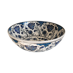 The Voyage Dubai - Large ceramic pottery bowl, handmade and hand-painted in Kütahya, Turkey in a stunning blue and white motif.
