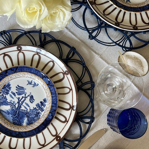 Set of Four Wicker Placemats - Blue