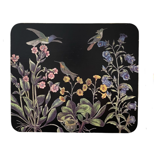 The Voyage Dubai - These one of kind découpage placemats are made by an artist in Hudson, New York using delicately cut and applied 18th and 19th century botanical birds and flowers.
