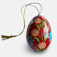 The Voyage Dubai - These decorative Easter eggs are handcrafted and painted by skilled artisans in beautiful kashmiri designs.  Made from willow wood and paper mache and individually painted in an assortment of rich, vibrant colours, they come ready with string for hanging and are finished with a gold tassel adding the final touch.  The perfect addition to your Easter tree or table. 