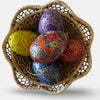 The Voyage Dubai - These decorative Easter eggs are handcrafted and painted by skilled artisans in beautiful kashmiri designs.  Made from willow wood and paper mache and individually painted in an assortment of rich, vibrant colours, they come ready with string for hanging and are finished with a gold tassel adding the final touch.  The perfect addition to your Easter tree or table. 