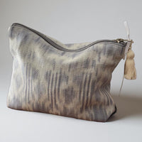 The Voyage Dubai - Fair Trade handmade ikat pouch from Mayan Hands in Pale Grey