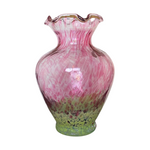 The Voyage Dubai - Beautiful hand blown pink and green Murano Vetro Eseguito Glass Vase.