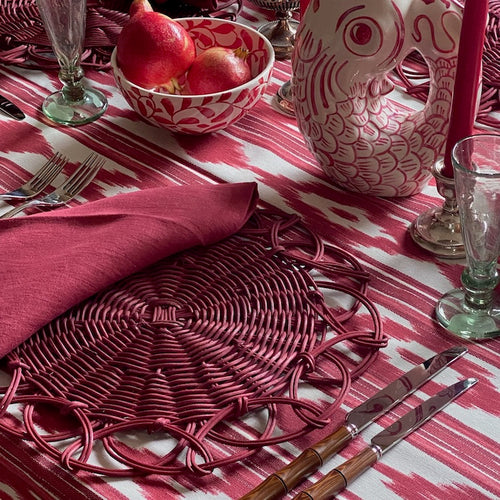 Set of Four Wicker Placemats - Red