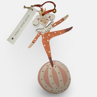 The Voyage Dubai - Little Loretta in Red Hand Painted Wooden Ornament by Alice Mary Lynch