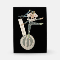 The Voyage Dubai - Little Loretta in Teal Hand Painted Wooden Ornament by Alice Mary Lynch 