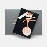 The Voyage Dubai - Little Loretta in Red Hand Painted Wooden Ornament by Alice Mary Lynch