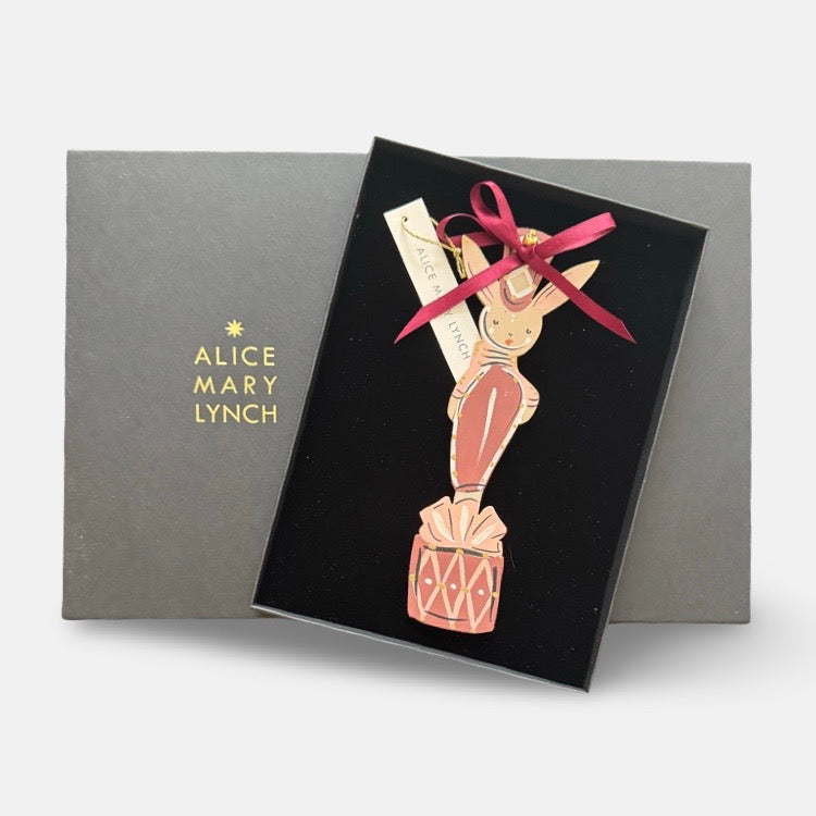 The Voyage Dubai - Mulberry Hare Hand Painted Wooden Ornament by Alice Mary Lynch