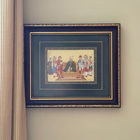 The Voyage Dubai - An original signed Turkish Miniature painting presented in a mahogany and gold frame with forest green matting and an intricate hand painted border.