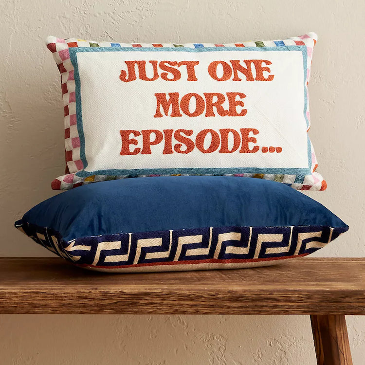 The Voyage Dubai - Just One More Episode needlepoint cushion