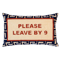 The Voyage Dubai - Please Leave By 9 Needlepoint Cushion
