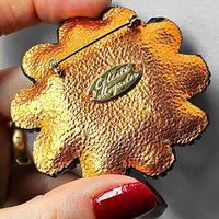 Hand embroidered brooch by French label Céleste Mogador.