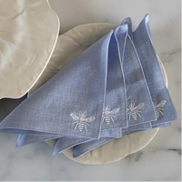 A chic set of cocktail napkins handcrafted from 100% European linen that has been stonewashed and softened giving them a wonderful, luxurious feel.
