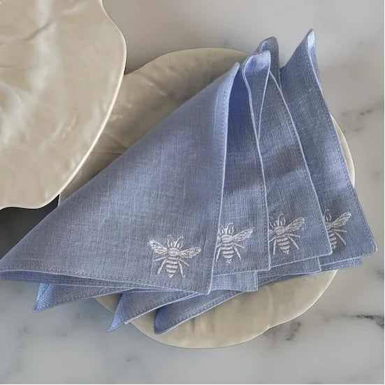 A chic set of cocktail napkins handcrafted from 100% European linen that has been stonewashed and softened giving them a wonderful, luxurious feel.