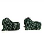 The Voyage Dubai - The iconic and covetable Jean Roger Frogs in mini size! Perfect on the table as salt & pepper cellars and equally fabulous as jewellery holders and decorative objects - Leaf Green