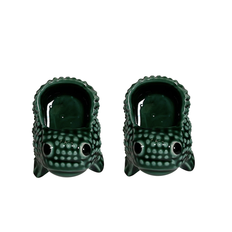 The Voyage Dubai - The iconic and covetable Jean Roger Frogs in mini size! Perfect on the table as salt & pepper cellars and equally fabulous as jewellery holders and decorative objects - Leaf Green